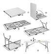 MESA PLASTICA BLANCA ESTRUCTURA DE CAÑO GRIS 244CM